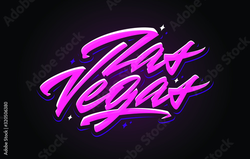 Photography Las Vegas brush vector lettering design element