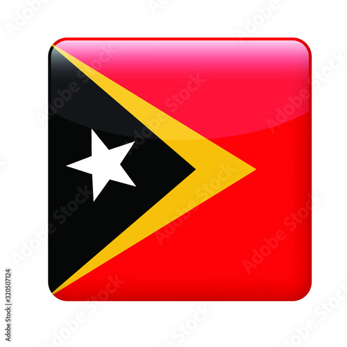 square East Timor flag. Simple vector. National flag of East Timor