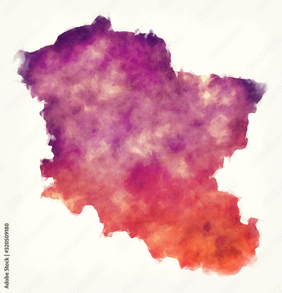 Branicevo district watercolor map of Serbia Branicevo district watercolor map of Serbia