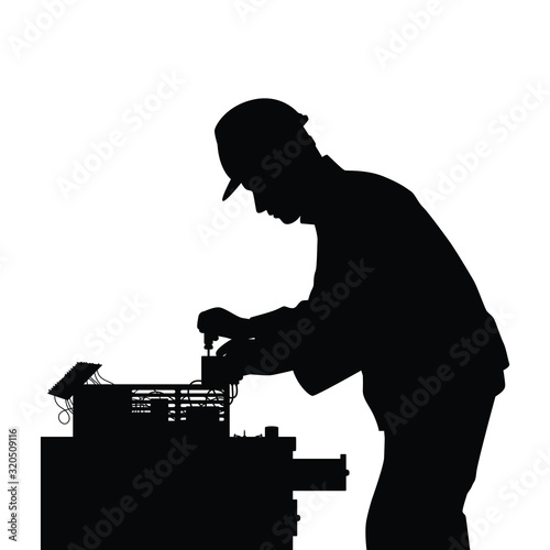 Electric technician silhouette vector