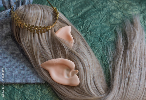 Bild auf Leinwand Elf cosplay set, detail for fairy costume, ideas for masquerade