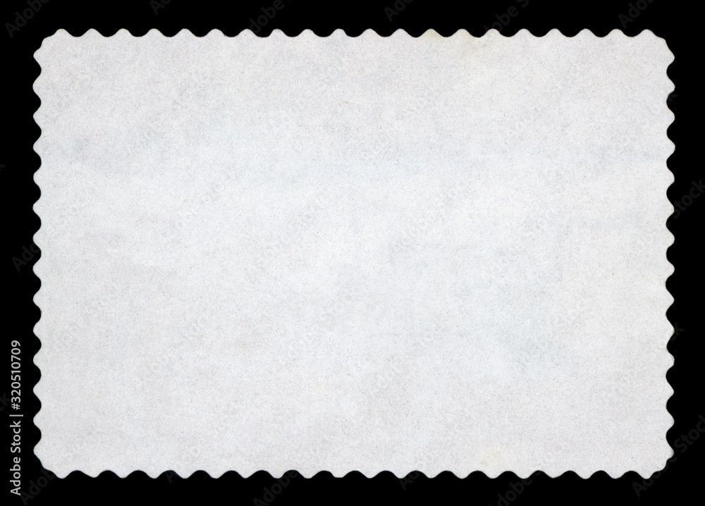 Blank postage stamp - Isolated on Black