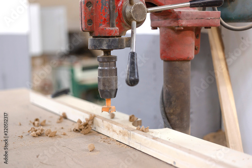 Machinery and work tools in the carpentry