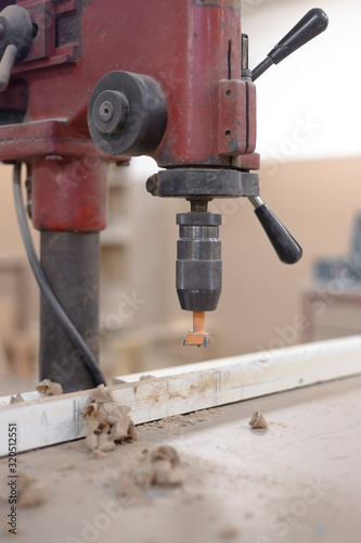 Machinery and work tools in the carpentry