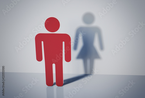 Фотография Symbol of homosexual man with female shadow
