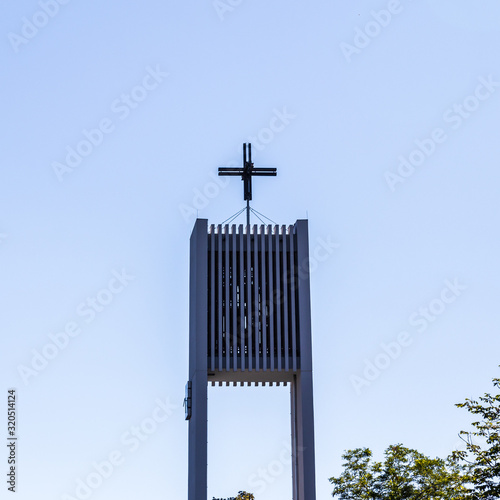 Municipal Germering, District Fürstenfeldbruck, Upper Bavaria, Germany: Top of the Tower of Church St. Martin photo