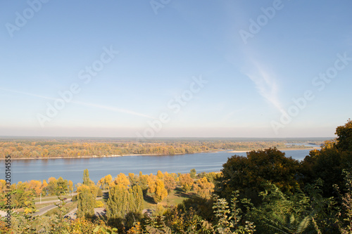 View of the Dnieper River in autumn, Kaniv, Ukraine, Tarasova Hill (Chernecha Hora)  photo