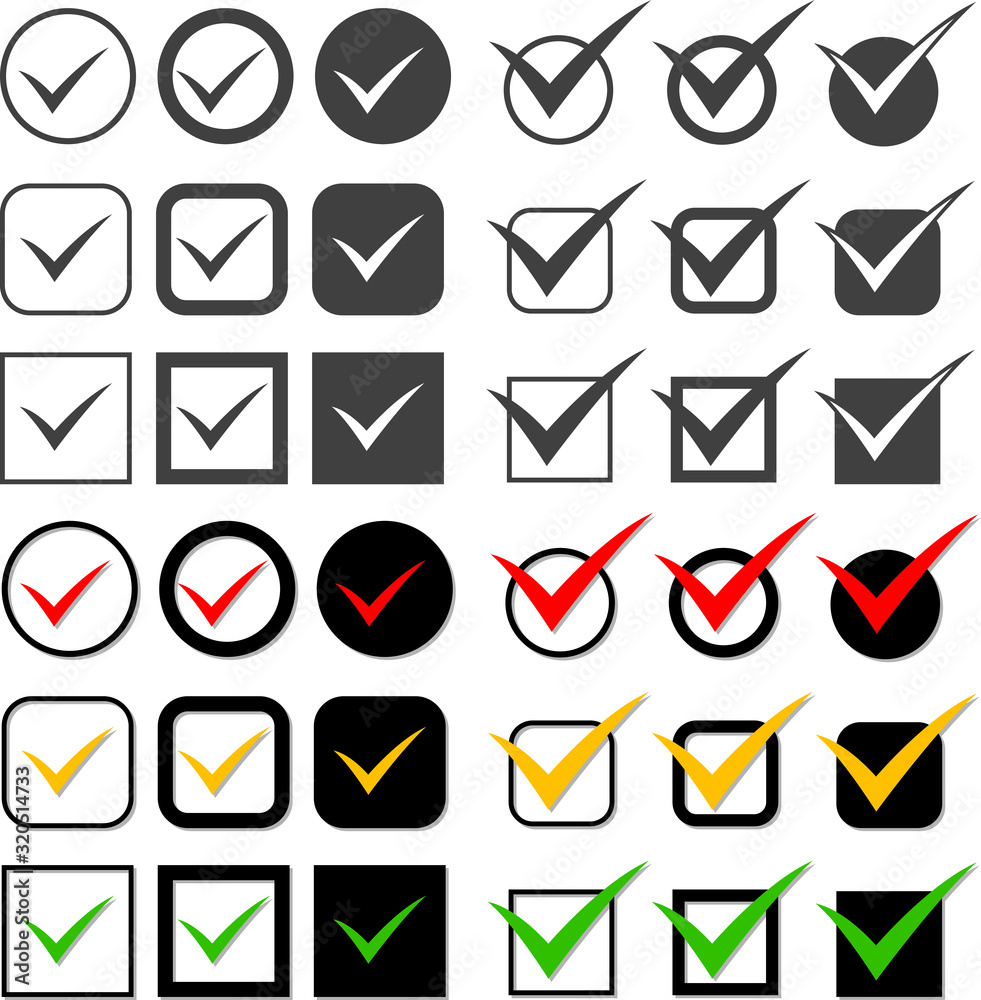 チェックマーク アイコンセット Stock Vector Adobe Stock