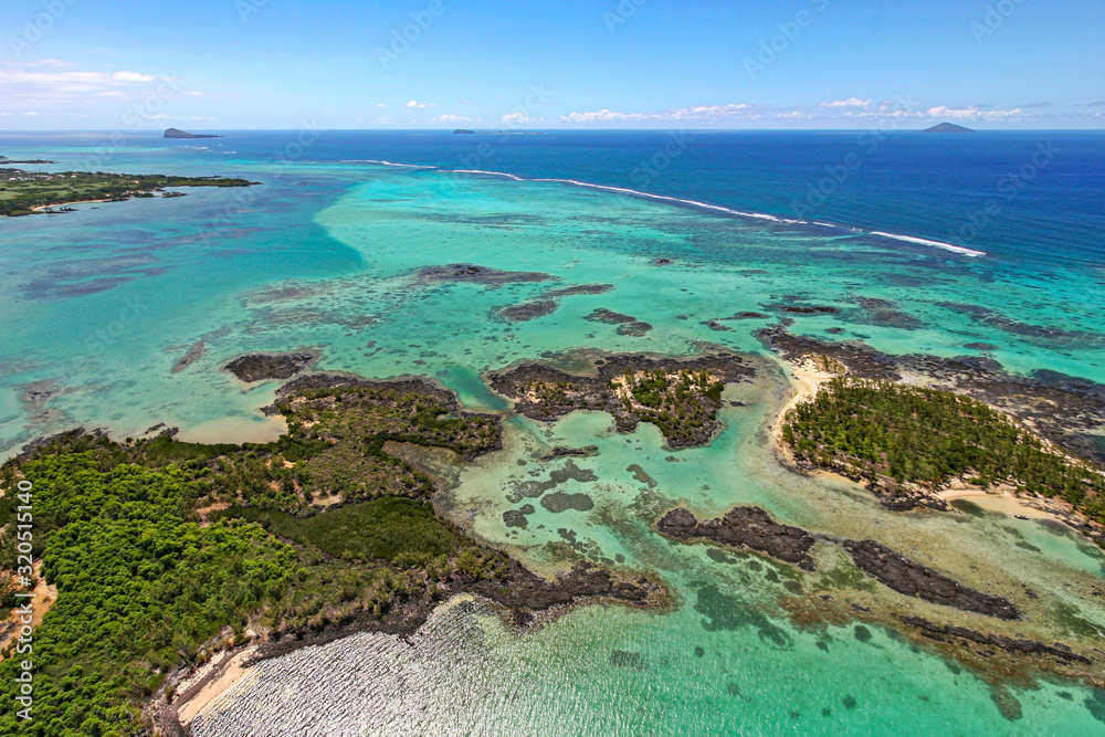 Luftaufnahmen der Insel Mauritius