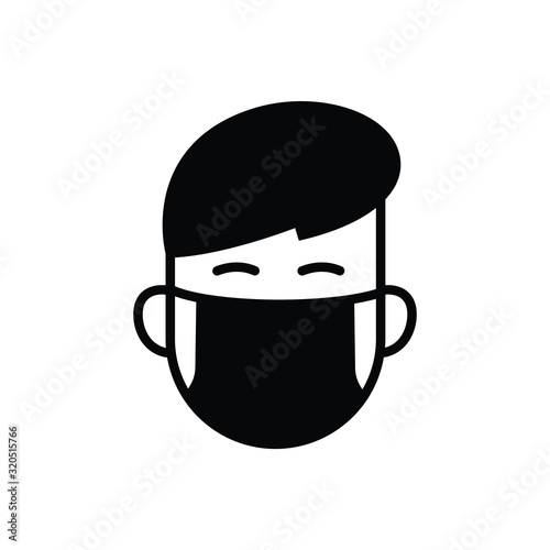 Man with mask for protect virus or pollution icon vector