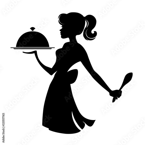 waitress silhouette