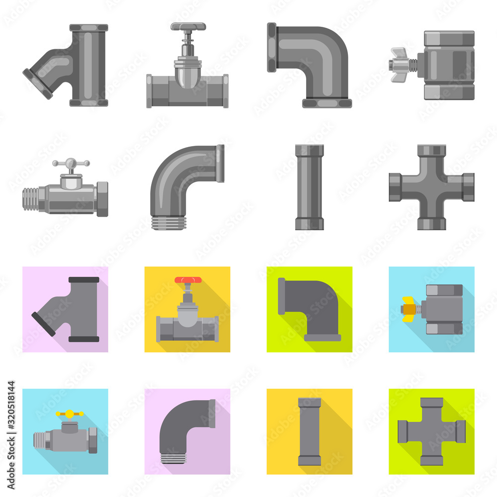 Vector design of pipe and tube sign. Set of pipe and pipeline stock symbol for web. Vector design of pipe and tube sign. Set of pipe and pipeline stock symbol for web.