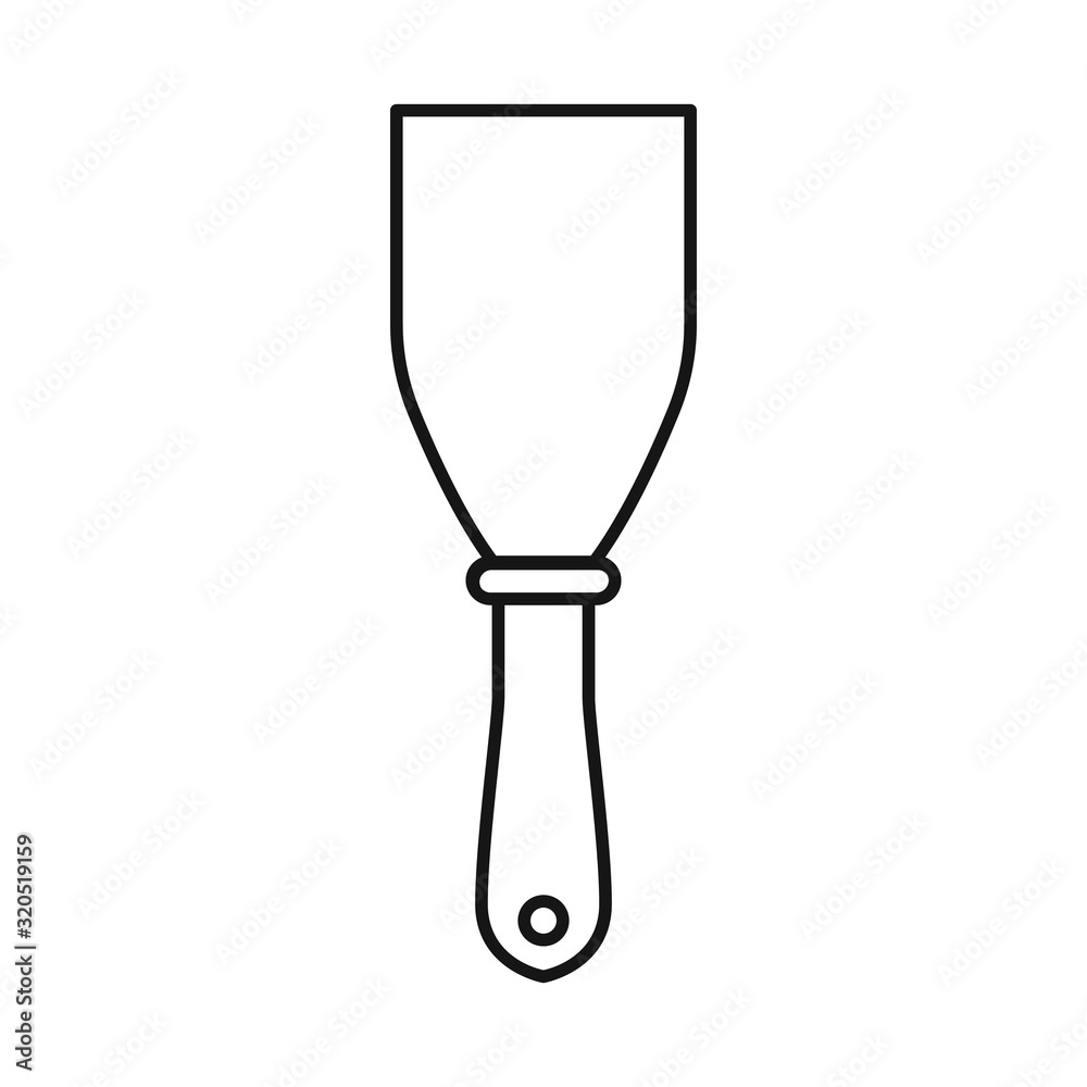 Isolated object of spatula and scraper logo. Web element of spatula and trowel stock vector illustration. Isolated object of spatula and scraper logo. Web element of spatula and trowel stock vector illustration.