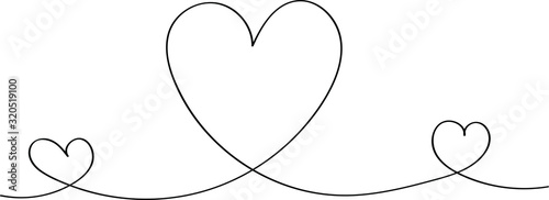 Heart contour in black, illustration for creating a screensaver template. Valentine's Day greeting card for lovers.