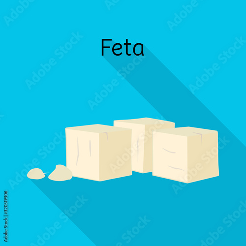 Vector design of cheese and feta logo. Graphic of cheese and piece stock symbol for web.