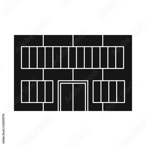 Vector design of shop and modern sign. Collection of shop and facade stock vector illustration.