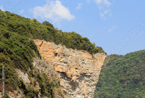 Lose up, the cliffs of hill on the coast of the Montenegrin sea