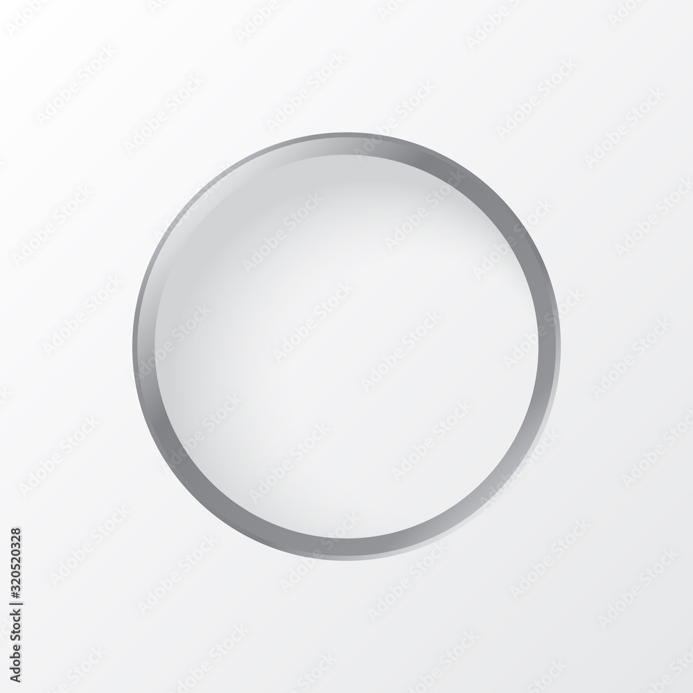 Silver circle on white wall for texture background. vector illustration