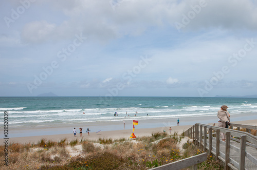 Ruakaka coast. New Zealand. Beach and ocean. photo