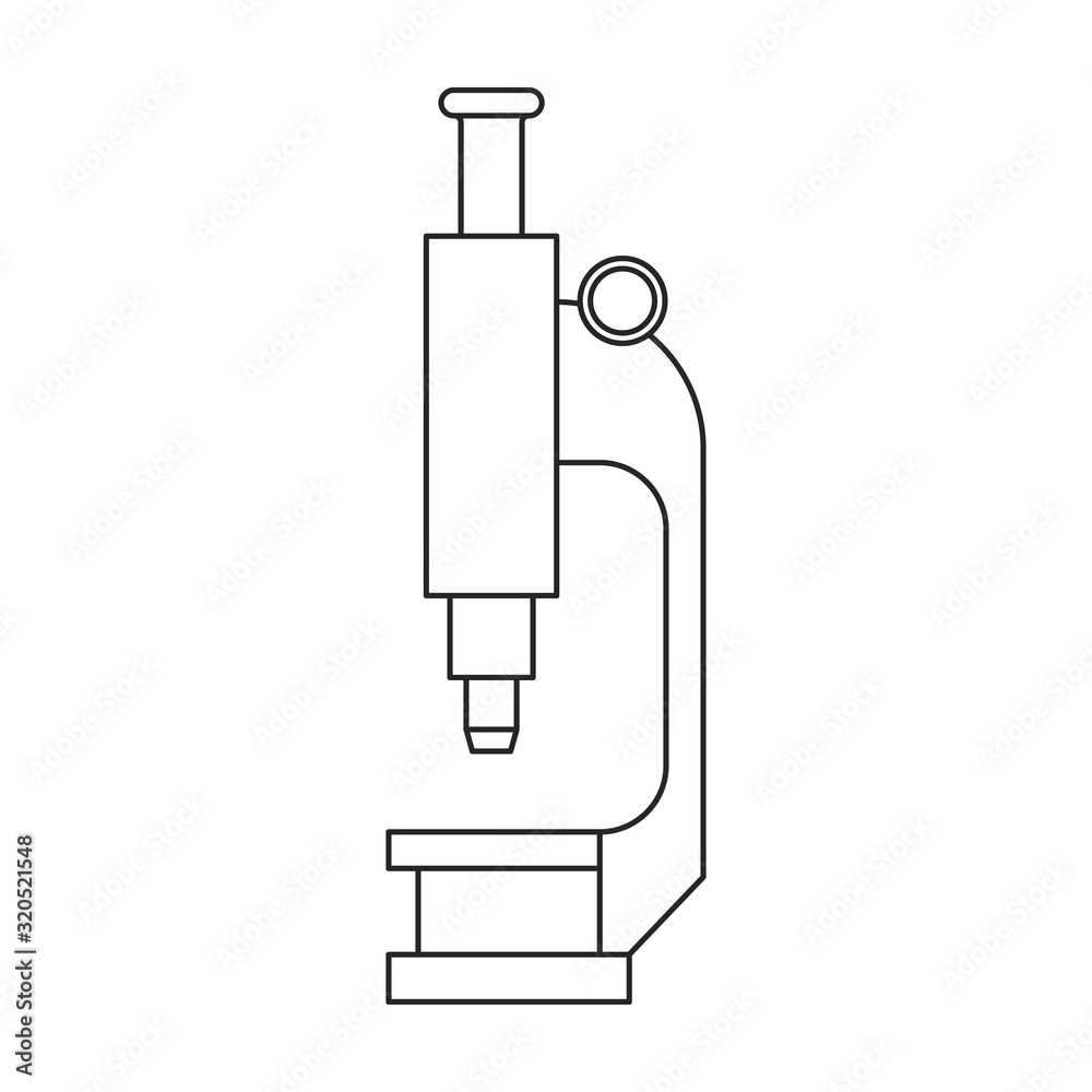 Microscope vector icon.Outline.line vector icon isolated on white background microscope. Microscope vector icon.Outline.line vector icon isolated on white background microscope.