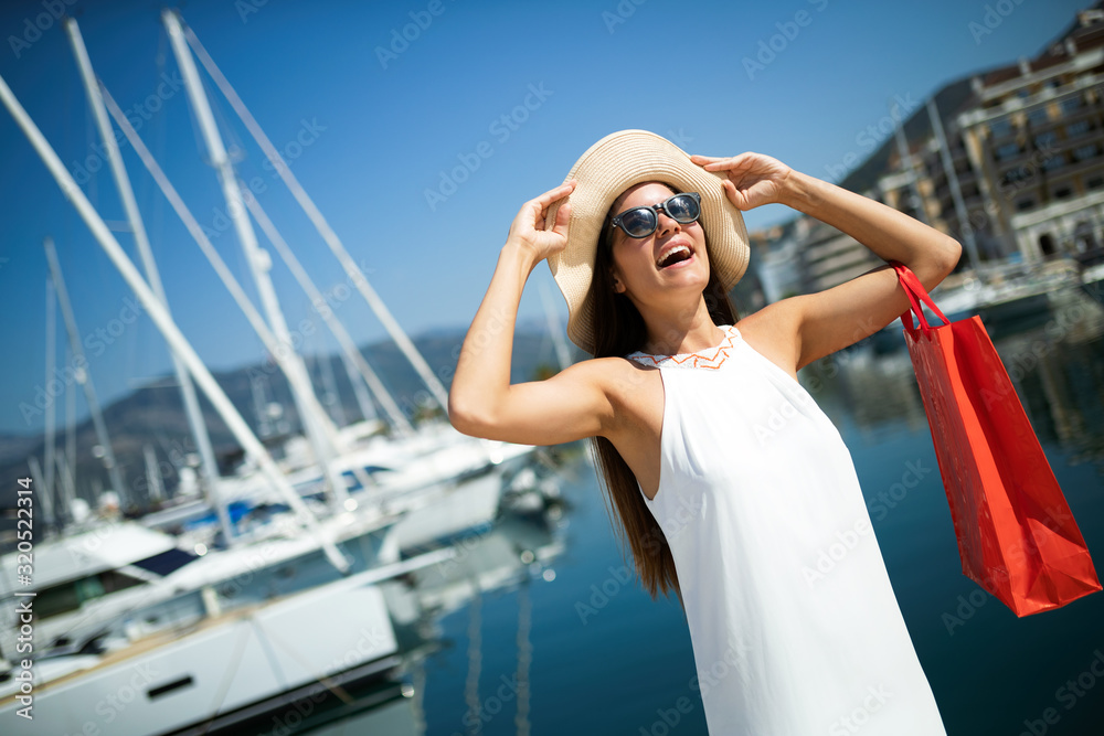 Luxurious life for woman enjoying travel, summer vacation