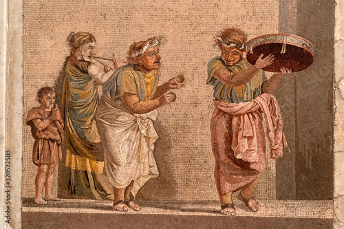 Obraz na plátně pompei ruins paintings and mosaic