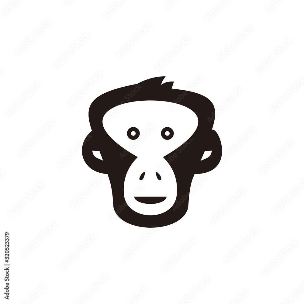 Obraz premium Monkey face vector icon illustration sign 