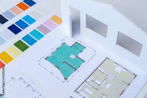 Building plans, color palet...