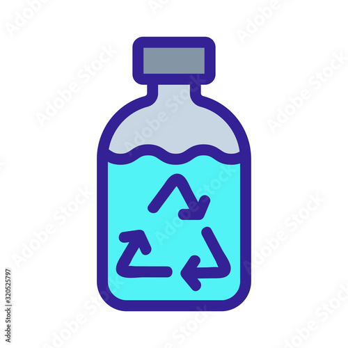 purified water icon vector. A thin line sign. Isolated contour symbol illustration