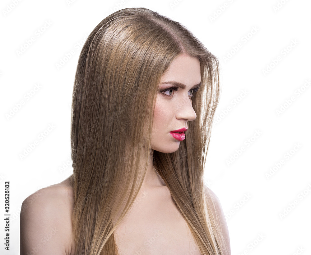 Naklejka premium beautiful girl in a black dress. isolated on white