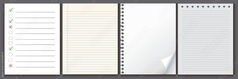 Set of white sheets of paper. Blank Set of white sheets of paper. Blank
