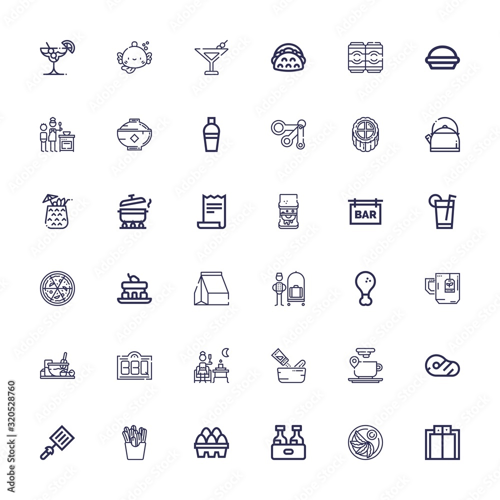 Editable 36 restaurant icons for web and mobile Editable 36 restaurant icons for web and mobile