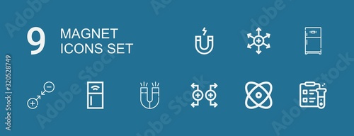 Editable 9 magnet icons for web and mobile