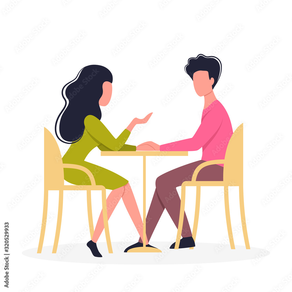 Cute romantic couple, domestic and date situation Cute romantic couple, domestic and date situation