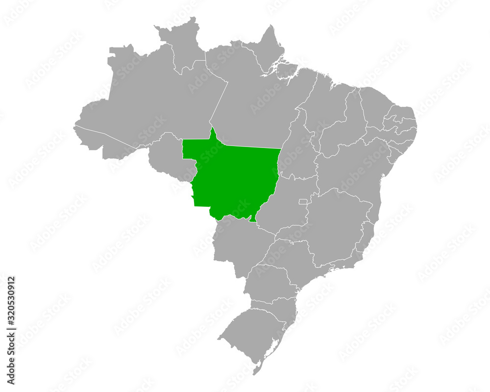 Karte von Mato Grosso in Brasilien
