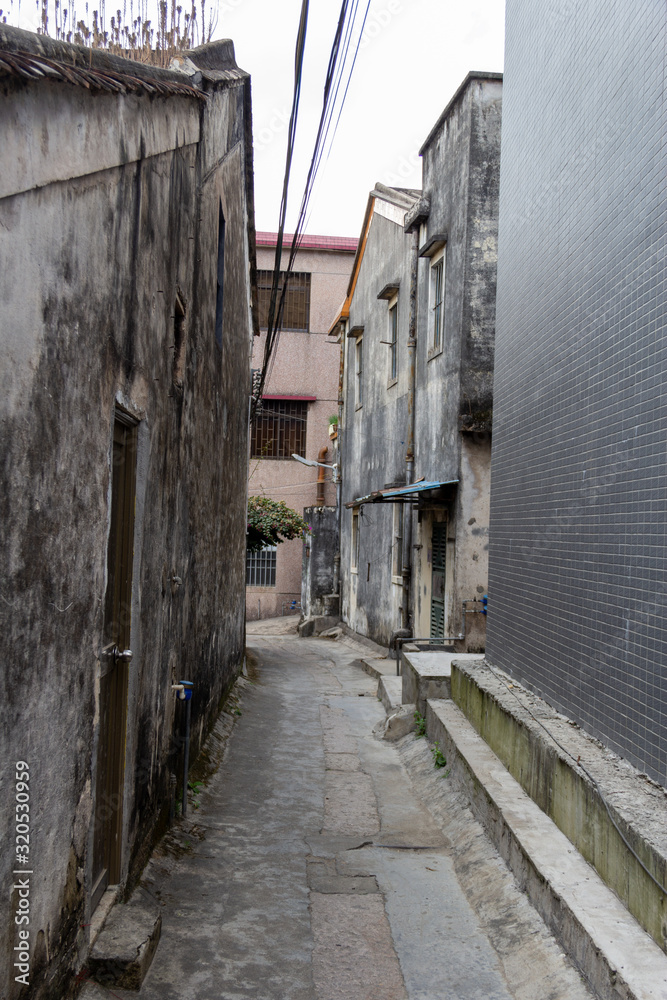 narrow street in old chinese town village narrow street in old chinese town village