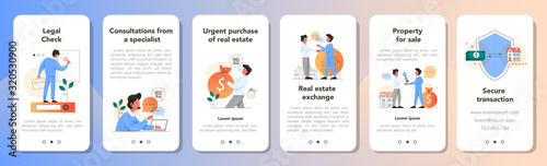 Real estate advantage application banner set. Idea of house for sale