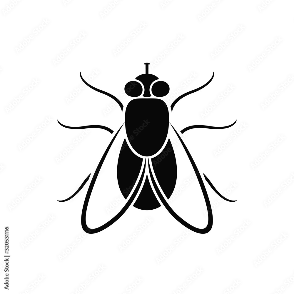 Fly logo. Isolated fly on white background Fly logo. Isolated fly on white background