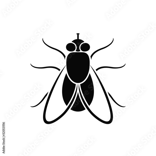 Fly logo. Isolated fly on white background