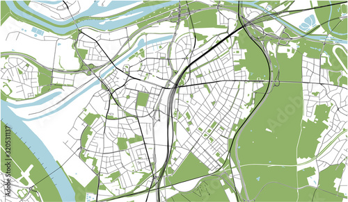 map of the city of Duisburg  Germany