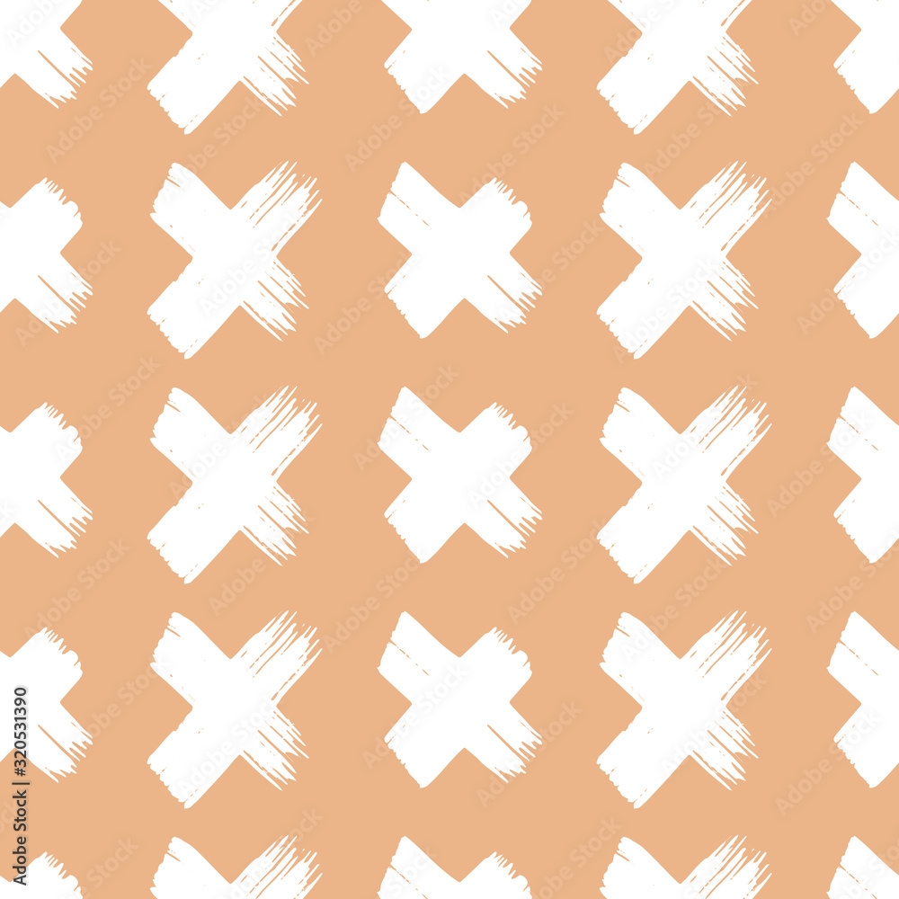 Vector seamless pattern with abstract dry brush hand painted texture.