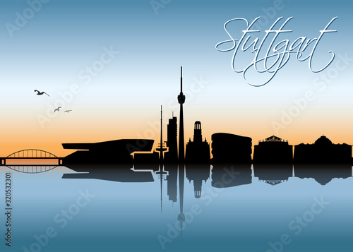 Stuttgart skyline - Germany - vector illustration