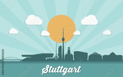 Stuttgart skyline - Germany - vector illustration