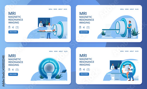 MRI clinic website concept. Medical research and diagnosis.