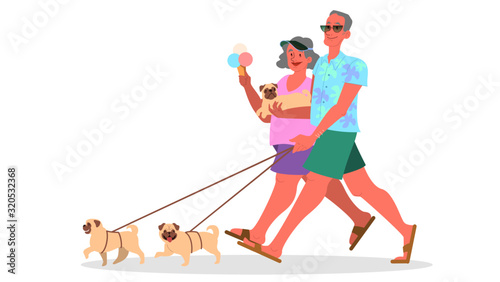 Old couple travel together