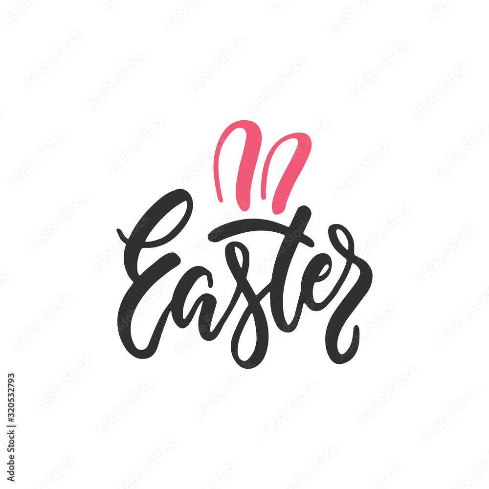 Vector set of hand written Easter phrase .Greeting card text templates Vector set of hand written Easter phrase .Greeting card text templates