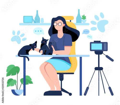 Vector illustration of video blogging concept