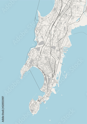 map of the city of Mumbai, Indian state of Maharashtra