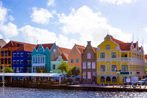 Willemstad, Curacao, Netherlands - Specific coloured buildings in Curacao
