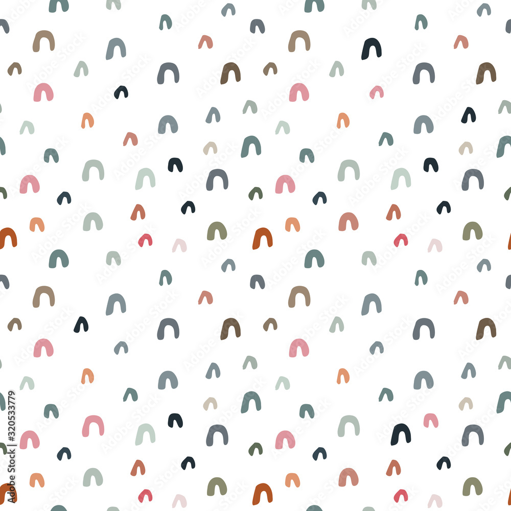 Hand drawn seamless pattern. Endless abstract vector background of simple primitive colorful shapes Hand drawn seamless pattern. Endless abstract vector background of simple primitive colorful shapes
